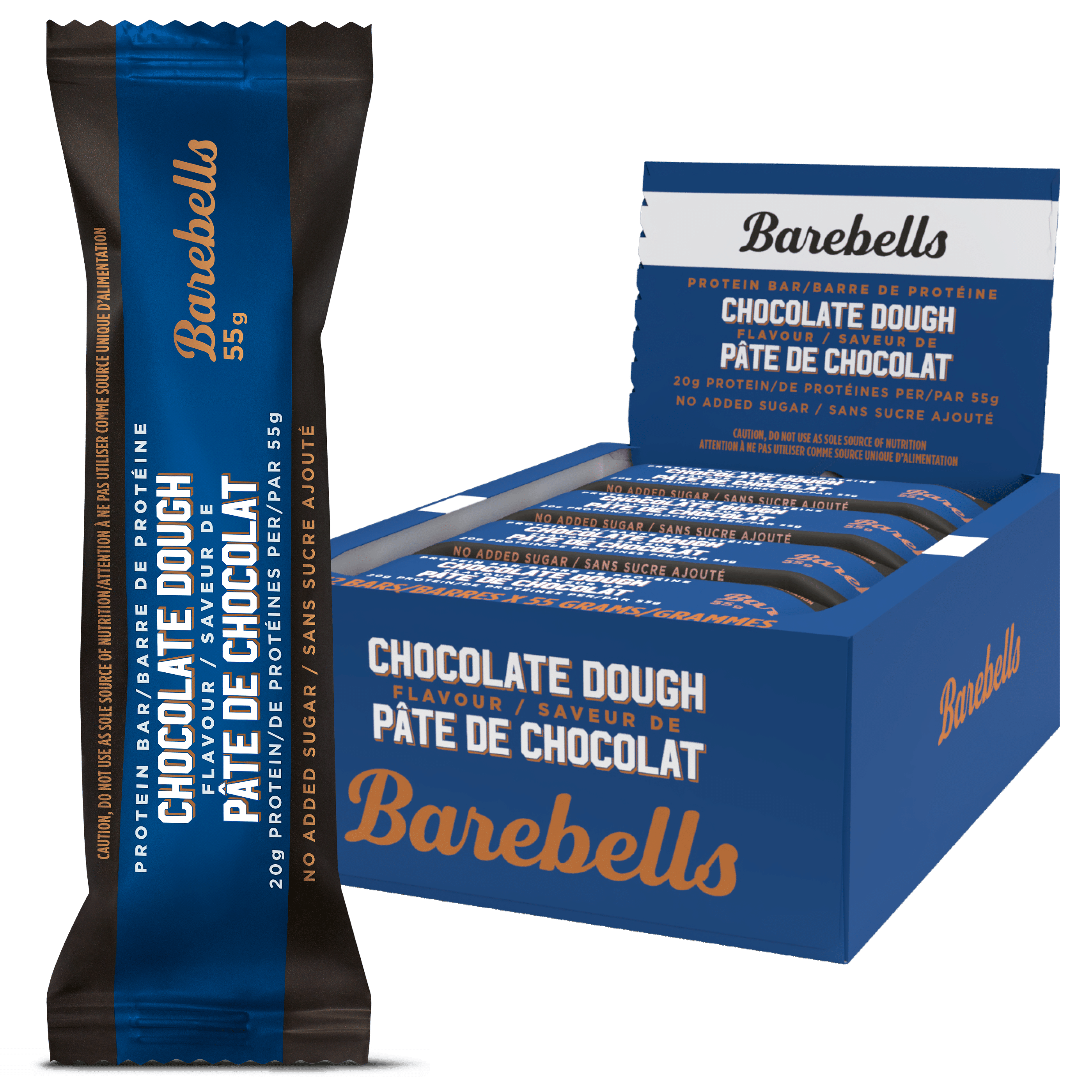 Packshot with single bar - chocolate dough