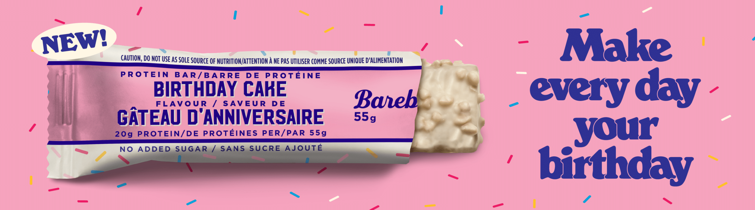 Barebells Birthday cake launch blogpost banner desktop